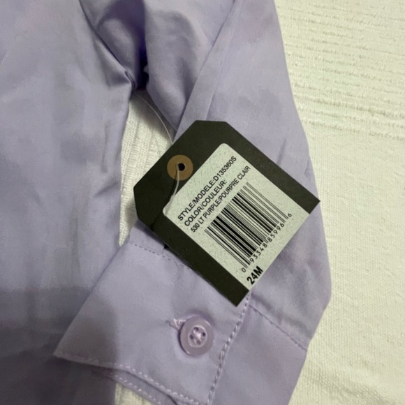 Dockers Purple Dress Shirt with Tie 24 months - Picture 3 of 4